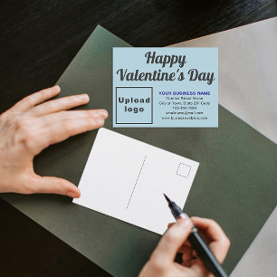 Business Valentine Light Blue Holiday Postkarte