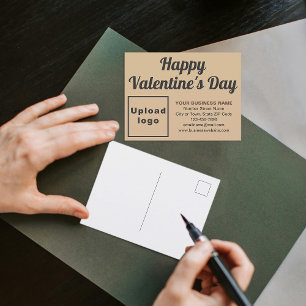 Business Valentine Light Brown Holiday Postkarte