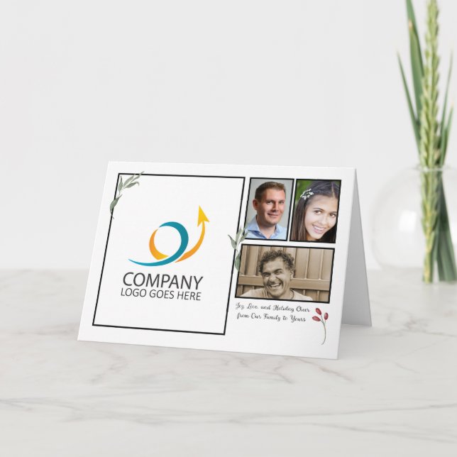 Business von allen uns Logo 4 Foto Weihnachten Karte (Vorderseite)