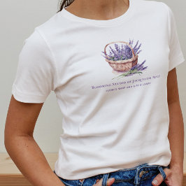 Business Watercolor Blume Shop Lavender Personali T-Shirt