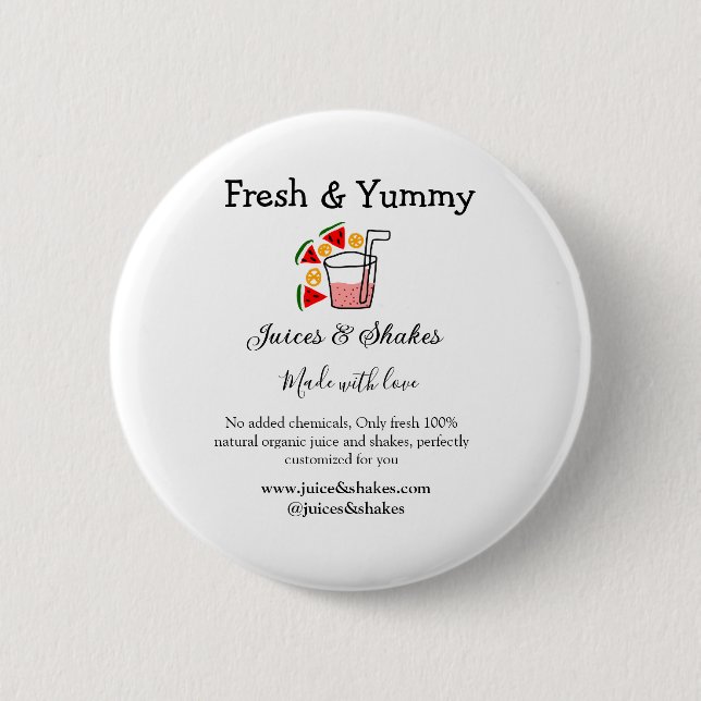 Business-Website "Juice & Shakes" Button (Vorderseite)