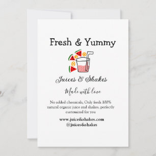 Business-Website "Juice & Shakes" Einladung