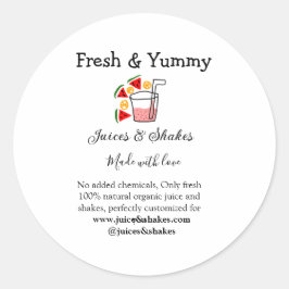 Business-Website "Juice & Shakes" Runder Aufkleber