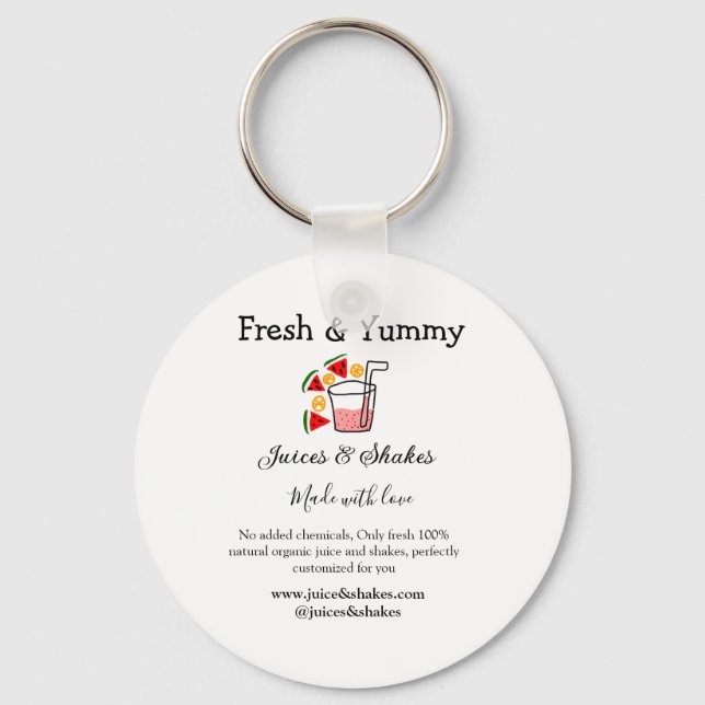 Business-Website "Juice & Shakes" Schlüsselanhänger (Vorderseite)