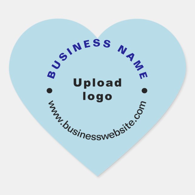 Business-Website: Light Blue Heart Shape Sticker (Vorderseite)