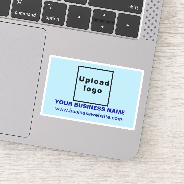 Business-Website zu Light Blue Rectangle Vinyl Aufkleber (Detail)