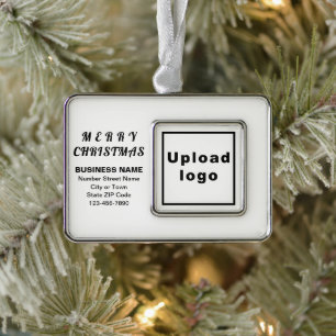 Business White Gerahmt Rectangle Weihnachtsdekorat Rahmen-Ornament Silber