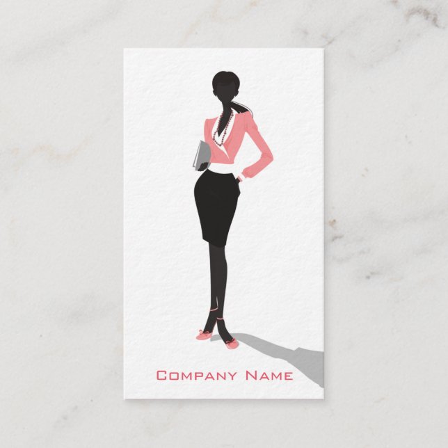 Business Woman Premium Paper Business Card Visitenkarte (Vorderseite)