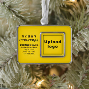 Business Yellow Gerahmt Rectangle Rahmen-Ornament Silber