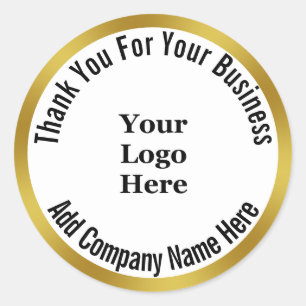 Business Your Logo hier Vielen Dank Runder Aufkleber