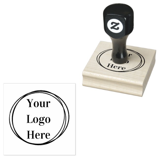 Business Your Logo Modern Minimalistisch Gummistempel (Stempel)