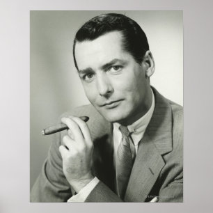 Businessman Smoking Cigar Poster