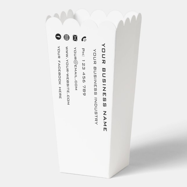 BusinessName Info Company Promotion Popcorn Box Geschenkschachtel (Vorderseite)