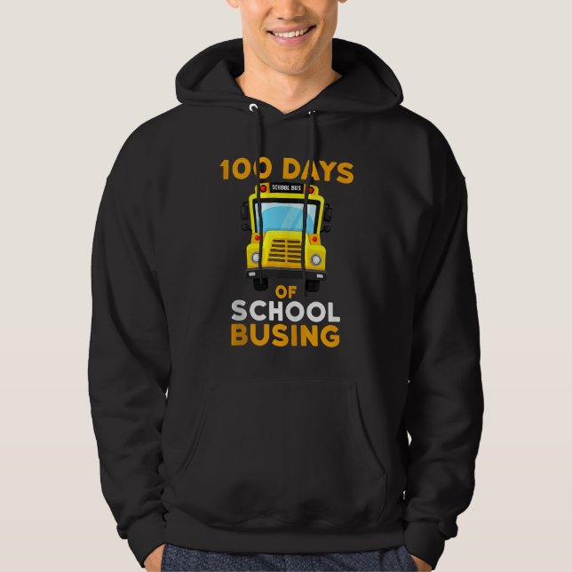 Busing School Bus Driver 100 Days Of School Boys G Hoodie (Vorderseite)