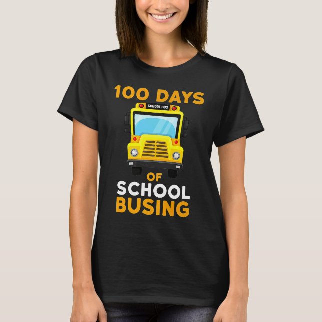 Busing School Bus Driver 100 Days Of School Boys G T-Shirt (Vorderseite)