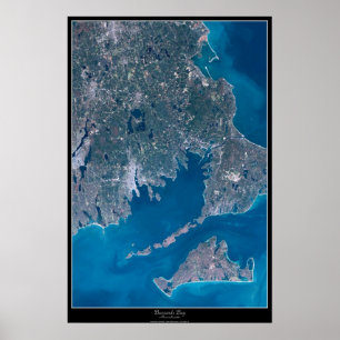 Bussard-Bucht, Massachusetts-Satellitenplakat Poster