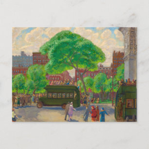Busse auf dem Platz von John Sloan Postkarte