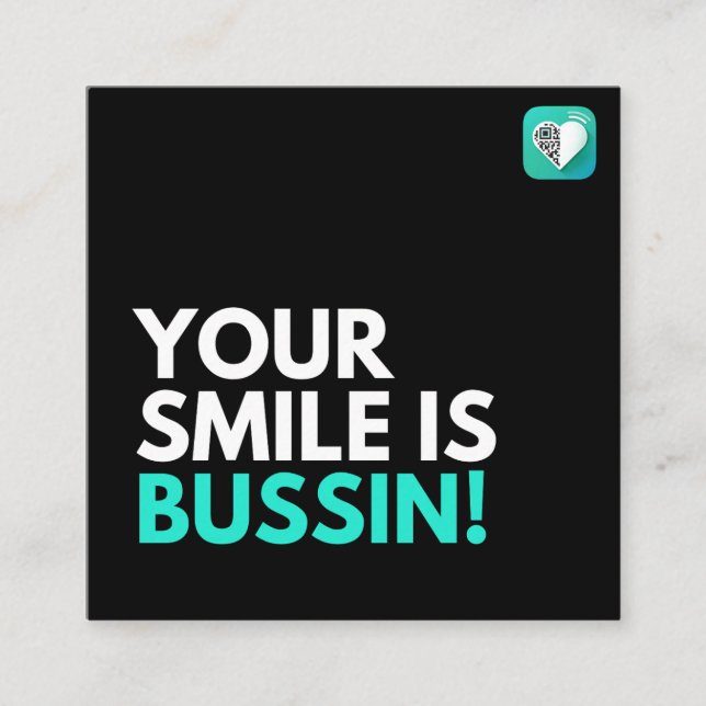 Bussin Quadratische Visitenkarte (Vorderseite)
