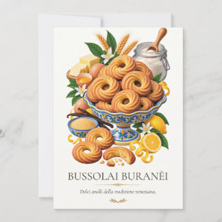 Bussolai Buranèi – Vintage italienisches Dessert Einladung