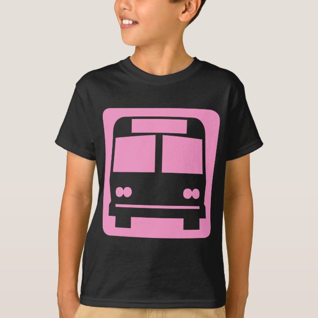 Bussymbol - Rosa T-Shirt (Vorderseite)