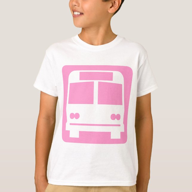 Bussymbol - Rosa T-Shirt (Vorderseite)