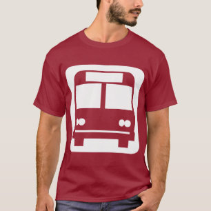 Bussymbol - weiß auf dunkel T-Shirt