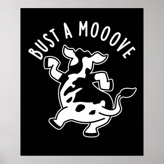 Bust a mooove Funny Cow Puff Dark BG Poster (Vorne)