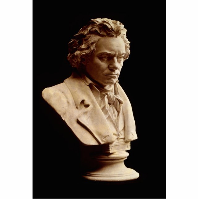 Bust-Statue Beethoven Freistehende Fotoskulptur (Vorne)