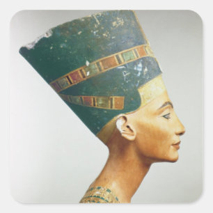 Büste der Königin Nefertiti, seitliche Sicht vom S Quadratischer Aufkleber