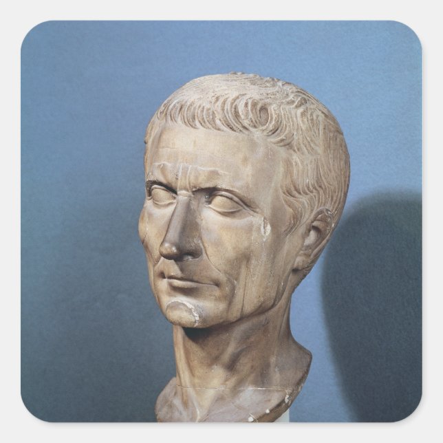 Büste Julius Cäsars Quadratischer Aufkleber (Vorderseite)