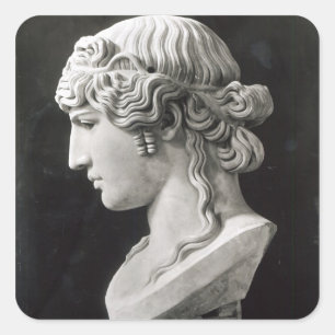 Büste von Antinous genannt "Antinous Mondragone" Quadratischer Aufkleber