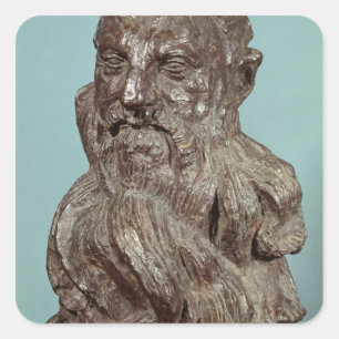 Büste von Auguste Rodin 1909 Quadratischer Aufkleber