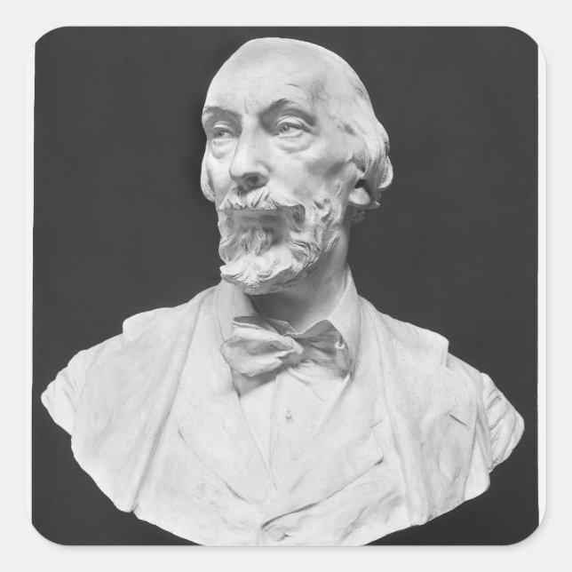 Büste von Auguste Vacquerie Quadratischer Aufkleber (Vorderseite)