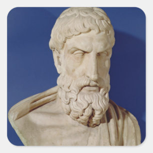 Büste von Epicurus Quadratischer Aufkleber