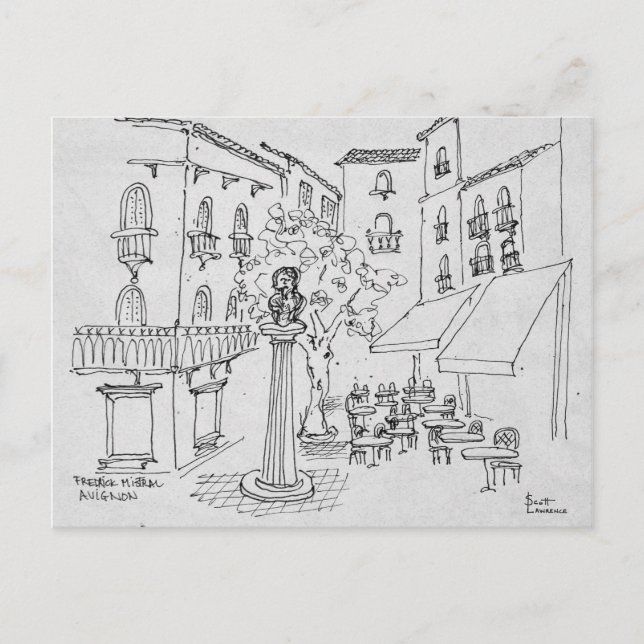 Büste von Frederic Mistral | Avignon, Frankreich Postkarte (Vorderseite)