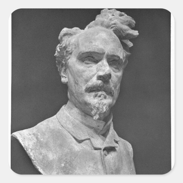 Büste von Henri Rochefort Quadratischer Aufkleber (Vorderseite)