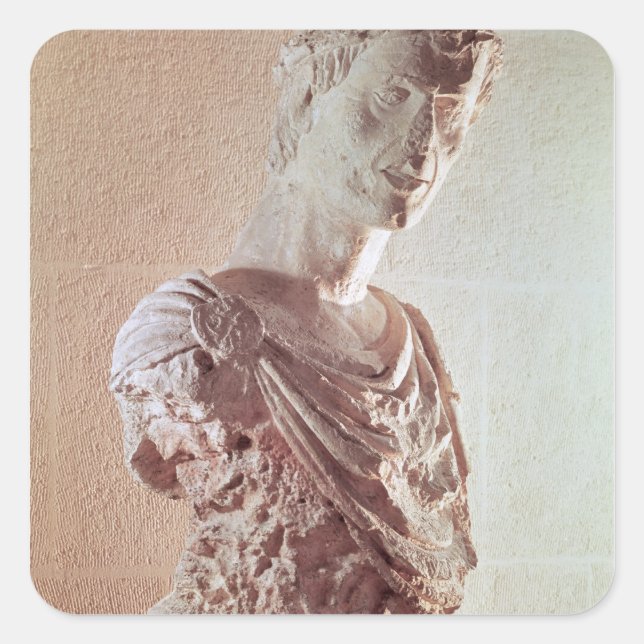 Büste von Kaiser Frederick II. Quadratischer Aufkleber (Vorderseite)