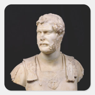 Büste von Kaiser Hadrian auf Kreta Quadratischer Aufkleber