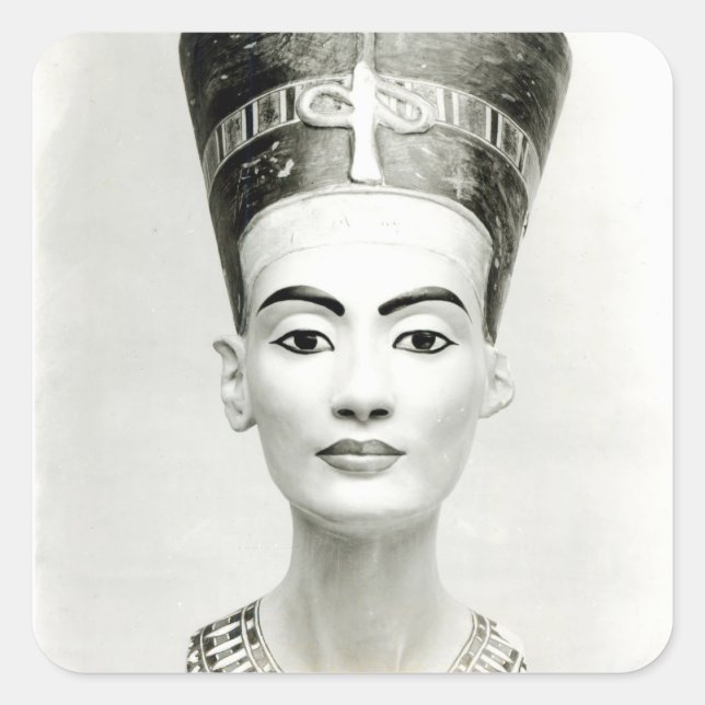 Büste von Königin Nefertiti Quadratischer Aufkleber (Vorderseite)