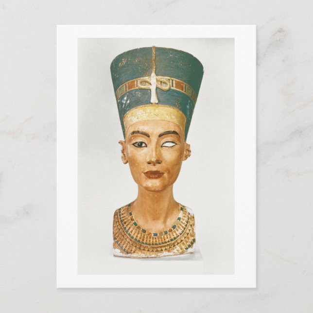 Büste von Königin Nefertiti, Vorderansicht, von de Postkarte (Vorderseite)