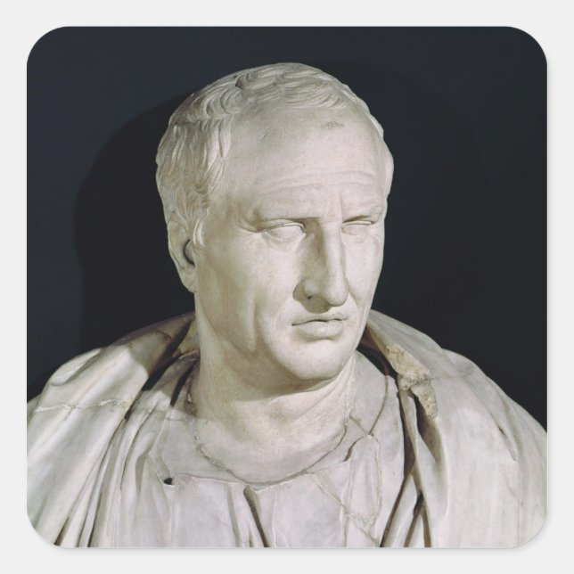 Büste von Marcus Tullius Cicero Quadratischer Aufkleber (Vorderseite)