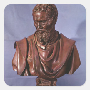 Büste von Michelangelo Buonarroti Quadratischer Aufkleber