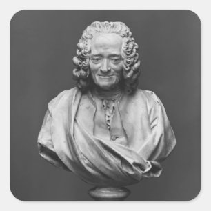 Büste von Voltaire Quadratischer Aufkleber
