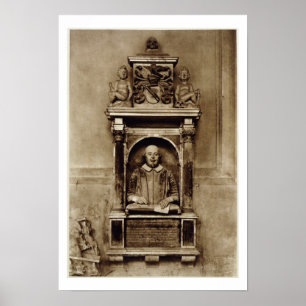 Büste von William Shakespeare (1564-1616) und insc Poster