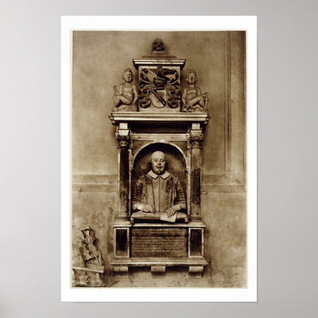 Büste von William Shakespeare (1564-1616) und insc Poster (Vorne)