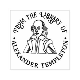 Büste William Shakespeares Bibliotheksname Permastempel