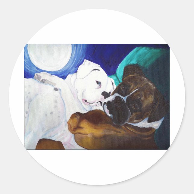 Busted Boxers Runder Aufkleber (Vorderseite)