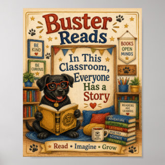 Buster liest Klassenzimmerposter Poster
