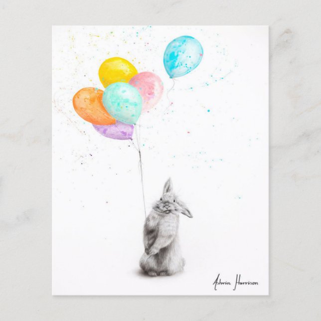 Buster und Seine Balloons|Geschenk für Kaninchenli Flyer (Vorne)
