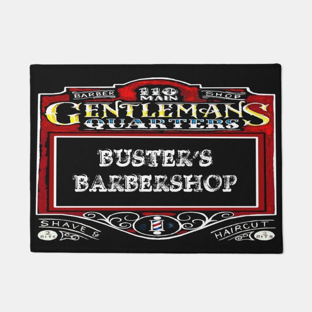 Busters Barbershop Personalisieren Fußmatte (Vorderseite)